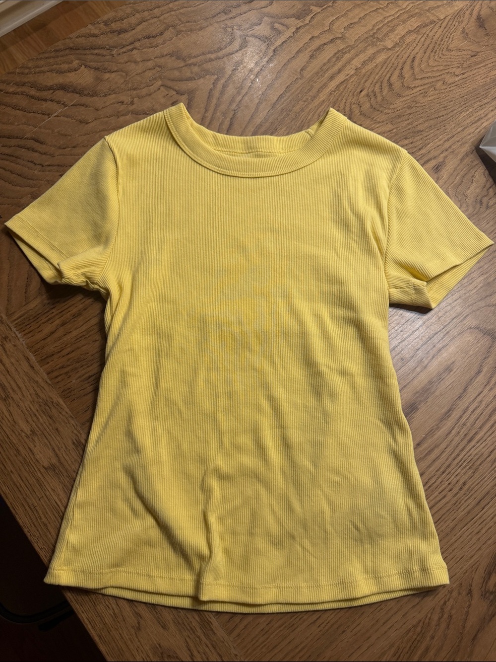 Old Navy Yellow Ribbed Short Sleeve Tee